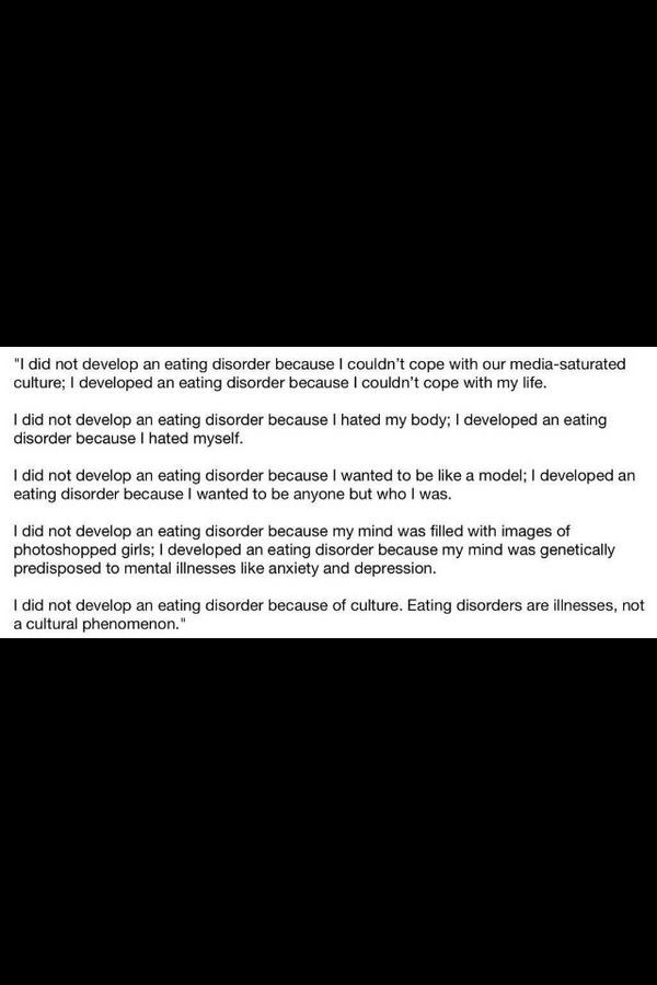 Prettyinthin's tweet image. Development of an eating disorder #ED #ana #mia #ednos