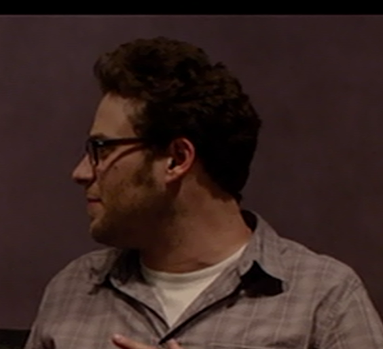 Zaephyn's tweet photo. So...Watching "This is The End" and I just realised @Sethrogen 's left sideburn is shaped like a pair of balls. http://t.co/rcKSIsUoWw