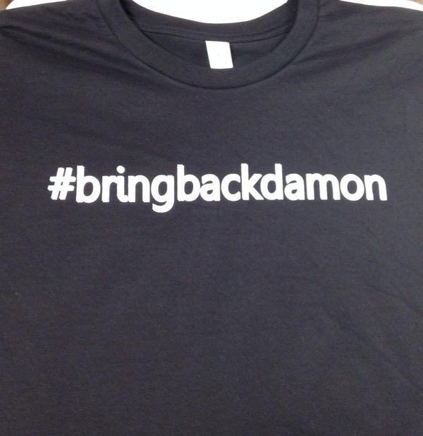 CreativeParTees's tweet photo. Just finished these awesome #bringbackdamon shirts for @bsome:)Do u hope Damon returns 4 #TVDS6? @iansomerhalder does http://t.co/IYmFZMoqfH