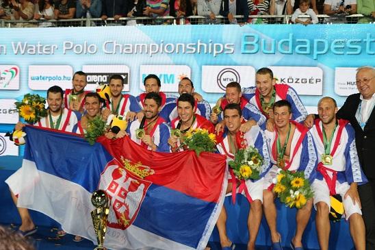 Waterpolo_World's tweet photo. The 2014 European champions: Serbia. #waterpolo #Budapest2014 http://t.co/smEdNhrp8X