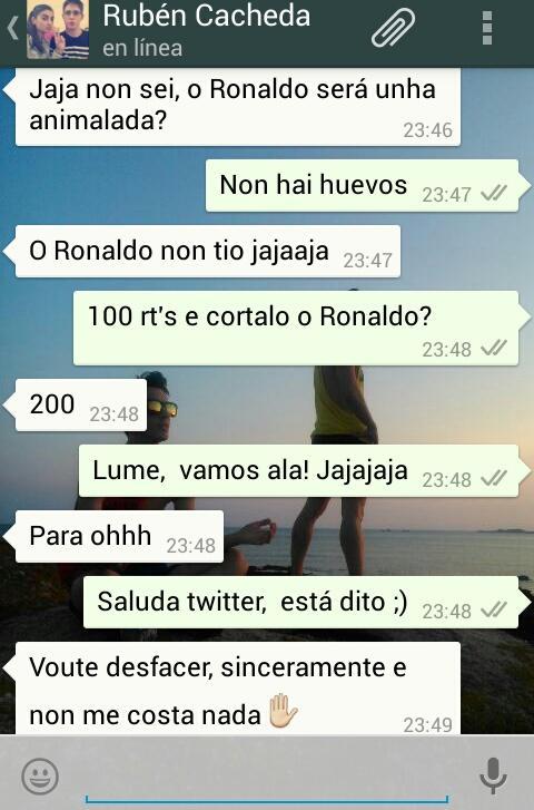 josevila2's tweet photo. Veña cabróns, 200 rt's e @rcache21 corta o pelo como Ronaldo(o gordo) no mundial,  porfavor rt! http://t.co/CQIjG9mwyg