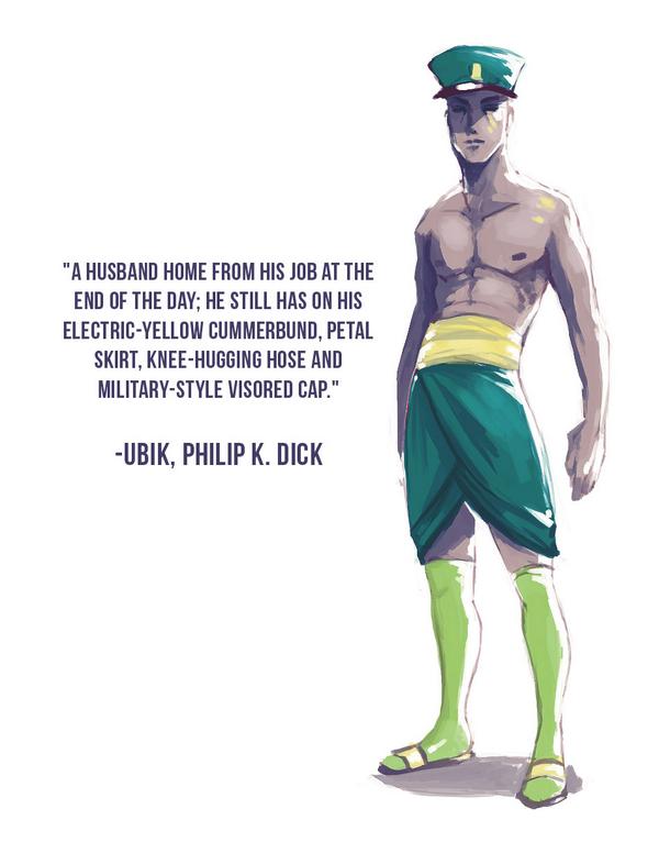 mulmbot's tweet photo. Drawing the husband of the future as inspired by Philip K. Dick's Ubik #fashions http://t.co/TYUtKKlVzr