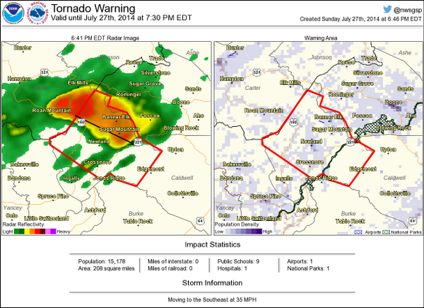 Nws Tornado On Twitter Tornado Warning Including Banner Elk Nc