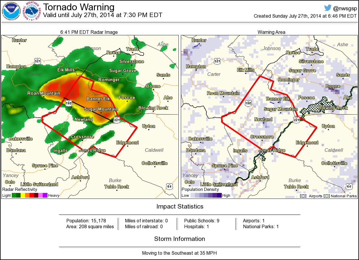Nws Tornado On Twitter Tornado Warning Including Banner Elk Nc