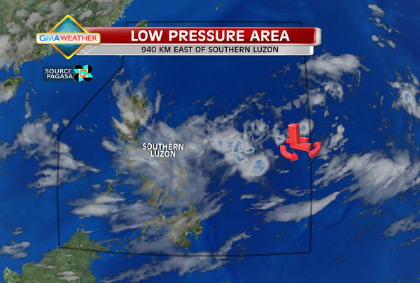 #WeatherUpdate (6:00 AM): May isang #lowpressurearea na huling namataan sa layong 940 km E ng southern Luzon