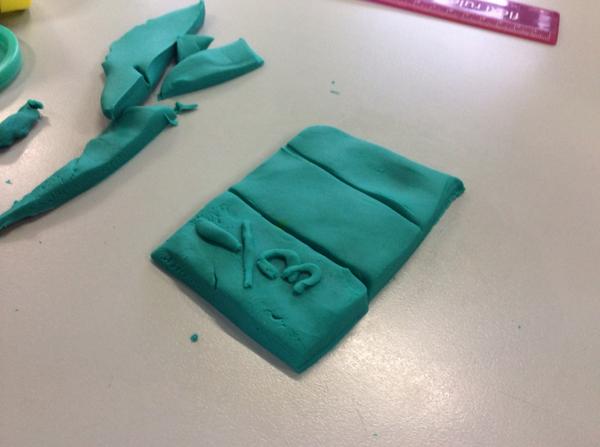 Representing fractions with play-doh from instructions #maths