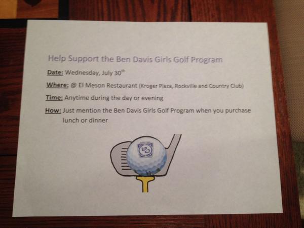 PatzDave's tweet photo. Help support the Girls golf program @ El meson restaurant this Wed.  No flyer needed. http://t.co/fRUirQ8vqa