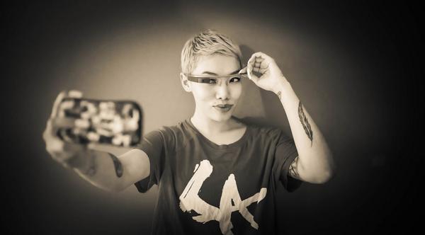 The famous Thai star <a href="/DaEndorphine/">DaEndorphine</a> takes a selfie with @googleglass here at <a href="/Karma_Studios/">Karma Sound Studios</a>