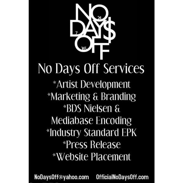 ChulaShay's tweet photo. Check out #OfficialNoDaysOff services #ArtistDevelopment #Branding #EPKs #PressReleases &amp; more http://t.co/yFRP6CYzJm http://t.co/Vq2JYlqTzm