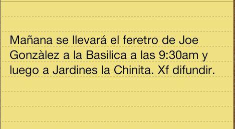 JolybettMendes's tweet photo. Favor difundir!  #JoeGonzalez http://t.co/NQ0IBedPbO