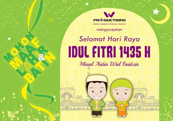 WProductions08's tweet photo. Selamat hari raya Idul Fitri 1435 H. Minal aidin wal faidzin, mohon maaf lahir dan batin. Selamat berlebaran Ws ^^ http://t.co/KShsAgHvPA