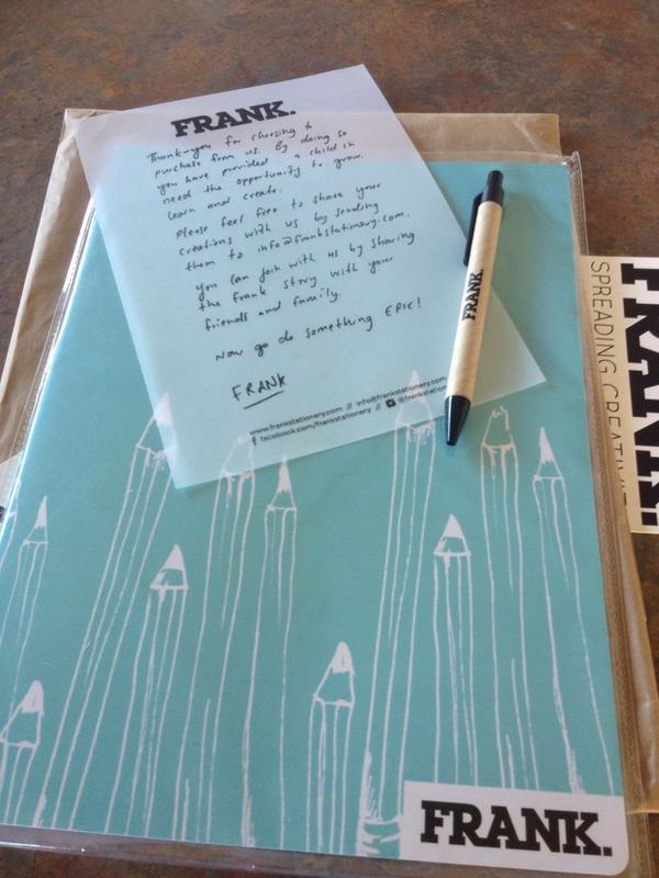gemmatong's tweet photo. Just received my stationery order from Frank Stationery - Love them! Supporting a great cause. http://t.co/Z8DfSmi1pX http://t.co/9JMgE2DpRG
