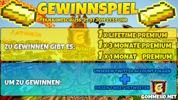 #2Jahre GommeHD Server: Wir machen ein Gewinnspiel! Alle weiteren Infos, siehe Bild.