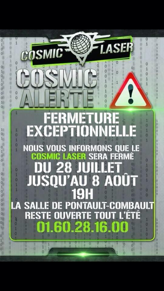CosmicLaser's tweet image. COSMIC THIAIS FERMÉ.. TOUS A PONTAULT !