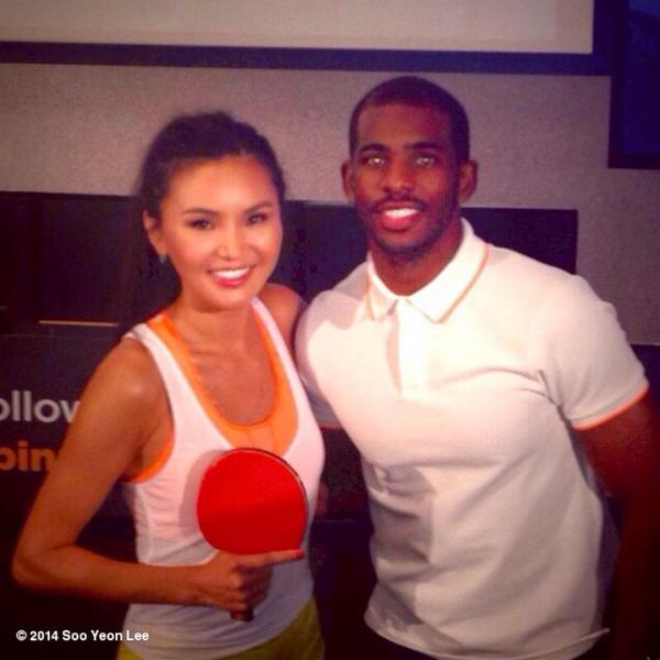 pingponggirl's tweet photo. Congratulations! @CP3 winner of @TopSpincharity tournament! Our ping pong practice worked💯 👏 #TopSpinLV http://t.co/dONzGhDnHG