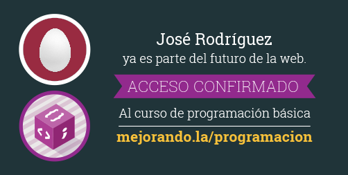 valua's tweet photo. ¡Ya soy parte del Curso de Programación Básica en @mejorandola! Tú también puedes http://t.co/7sDivamQk9 
: http://t.co/ve7GC2K82B
