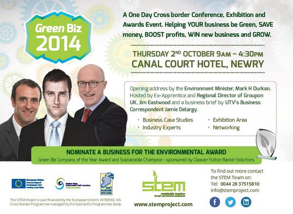stem_project's tweet image. Green Biz 2014! Book your place, sign up for an exhibition stand or put your business forward for a green award