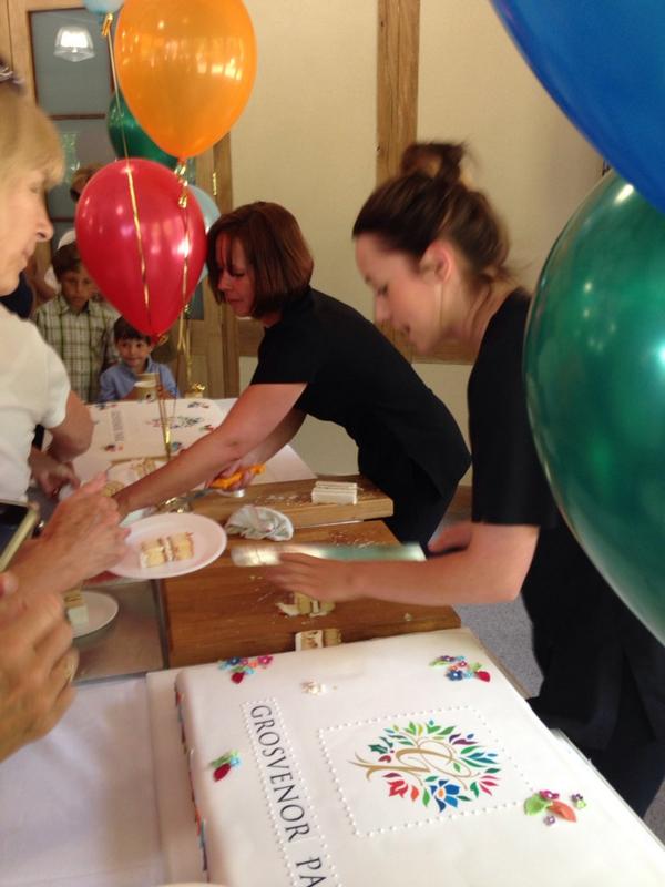 The fantastic Devonshire Bakery of Frodsham creating magnificent cake to celebrate opening of Grosvenor Park