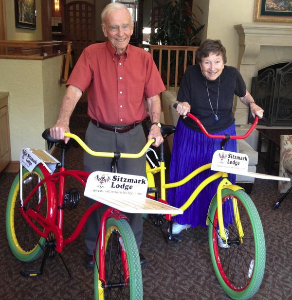 sitzmarklodge's tweet photo. Bob &amp; Helen are showing off our new bikes! Our new cruisers are a sweet ride. Come check them out! http://t.co/DasXLkSc9R