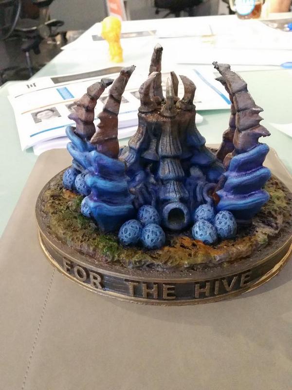 LathonPrinter's tweet photo. 3D printed and painted @starcraft hive!! First in the world! #3dprinting #gigtank check it out @blizzard http://t.co/vn9SjKiCOP