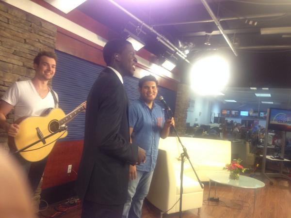 JanetParker86's tweet photo. RIGHT NOW: @carlosgu14 #xfactor performs his new single #BitterSweetBeginning onGood Day Columbia @wachfox http://t.co/RgrvHvclMb