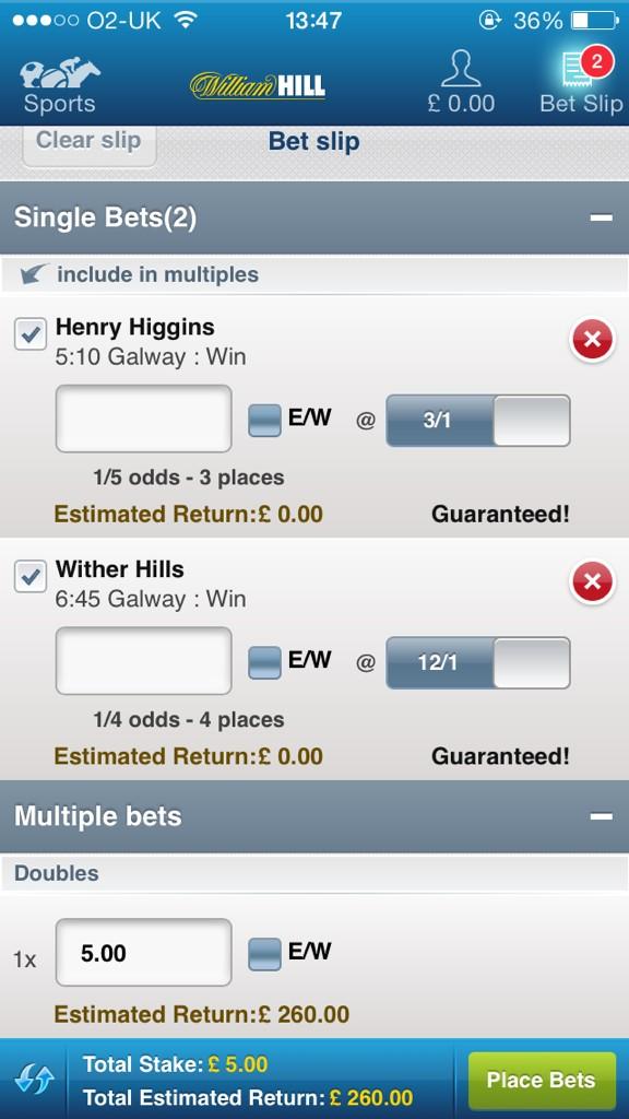 SSBRTips's tweet image. Very high priced double from Galway! 

Wither Hills our 12/1 shout, included in a double but advise an each way punt!