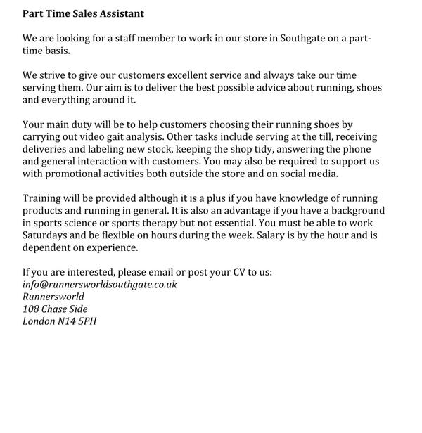 RWSouthgate's tweet photo. JOB VACANCY! #Recruiting #jobvacancy #parttime http://t.co/CMgm5Jtq6o