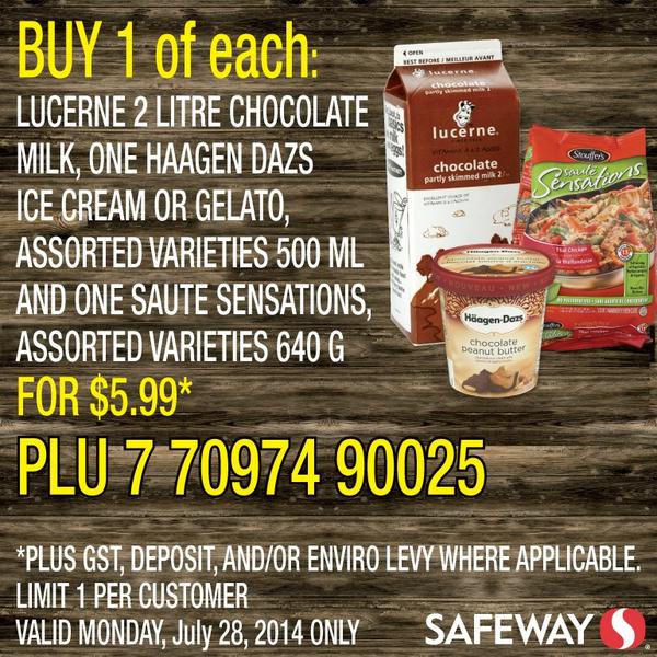 SafewayCanada's tweet image. Get 1 Chocolate milk, ice cream &amp;amp; Saute Sensations for $5.99+tax! #SafewayDeals #Canada #yyc #yeg #yvr #ywg