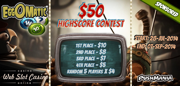PushMania's tweet image. Play #EGGOMATIC slot game and win #money $50 in #contest from #PushMania: on.fb.me/YFa3vZ