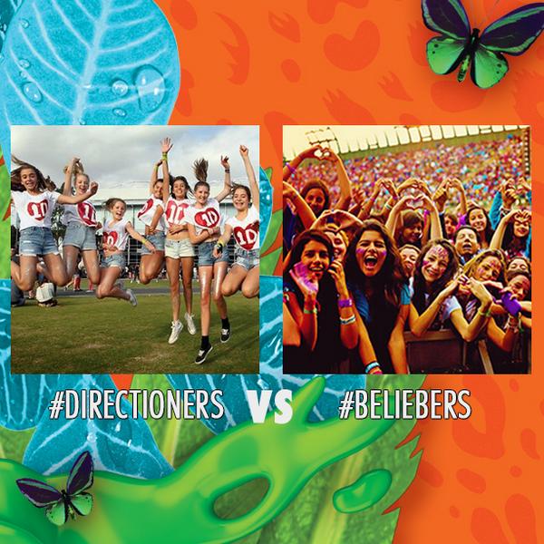 NickelodeonLA's tweet photo. Es momento de premiar a las fans más fans del planeta ¡#Directioners VS #Beliebers! #KCAMéxico http://t.co/x83mbuNYrd http://t.co/P5ELPqqqCD