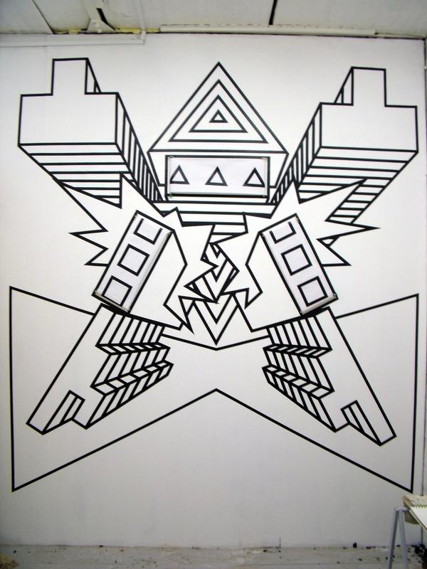 badblueprints's tweet photo. Found a wonky pic of an old wall drawing I did in my studio. http://t.co/Qx5zzo1n2e