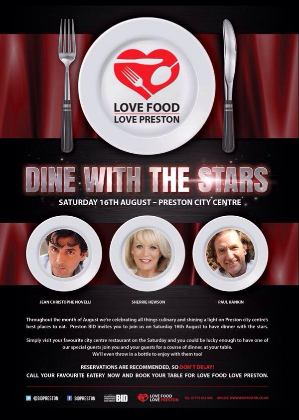 Preston City Centre BID (@bidpreston) on Twitter photo Delighted that <a href="/JCNovelli/">Jean Christophe</a>, <a href="/chefpaulrankin/">Paul Rankin</a> & <a href="/SherrieHewson/">sherrie hewson</a> are coming to town, fancy dinner with them? Delighted that <a href="/JCNovelli/">Jean Christophe</a>, <a href="/chefpaulrankin/">Paul Rankin</a> & <a href="/SherrieHewson/">sherrie hewson</a> are coming to town, fancy dinner with them?
