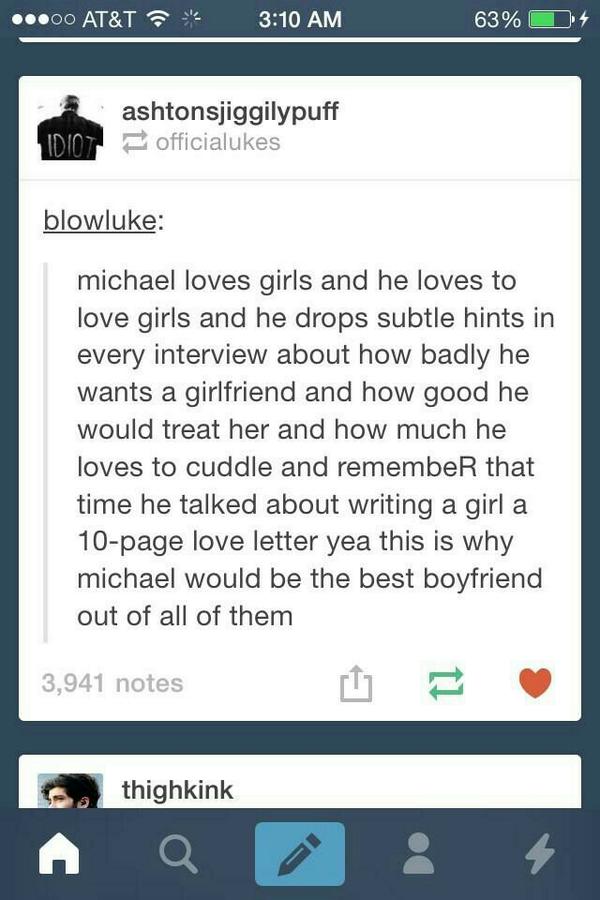 5SOSTumblrx's tweet photo. Michael would be the best boyfriend http://t.co/4ghUi2RYrb
