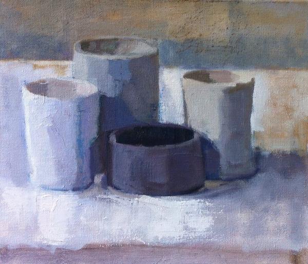 spackman_sarah's tweet photo. #Spackman-Small Gathering-#oil on linen- waiting in the studio http://t.co/08qAsvcJdI