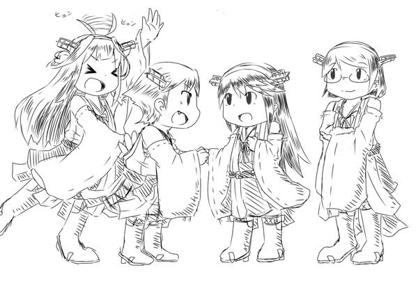 雑だけど榛名改二を祝した絵が描きたくてですね・・・これからも金剛型にはお世話になります! 