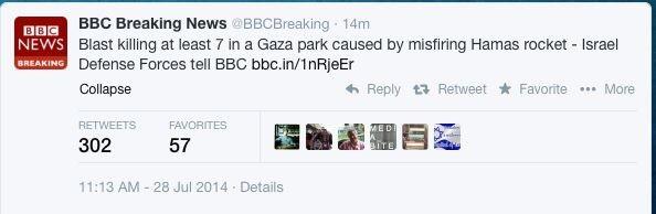 HereBezMe's tweet image. @BBCBreaking You might want to get it right Israel bombed those kids!! Stop being Biast!! #TypicalBBC