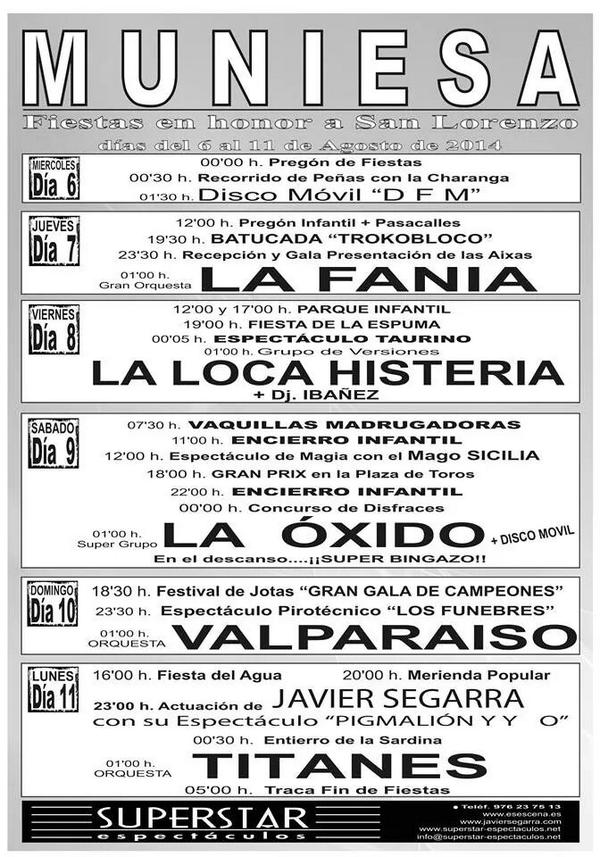 ComisionMuniesa's tweet photo. #SanLorenzo2014 ya está aquí!! Y aquí tenéis el cartel, disfrutadlo ;) http://t.co/jizaCPT4cp