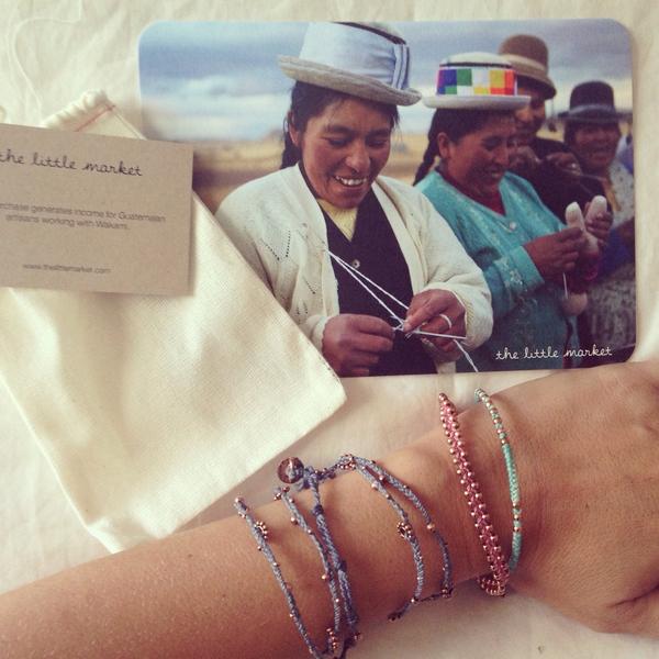 MoomahMagazine's tweet photo. Obsessed with our new @wakamiusa bracelets from @TheLittleMarket #fairtrade #makenicemission http://t.co/OKe4IH194c http://t.co/0tbWBFjFo2