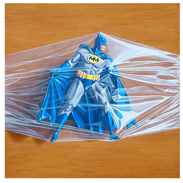 itsnicethat's tweet photo. Simon Monk only ever paints Batman trapped in stuff - http://t.co/bVVOVk2RHX http://t.co/uttdz1Ys5O