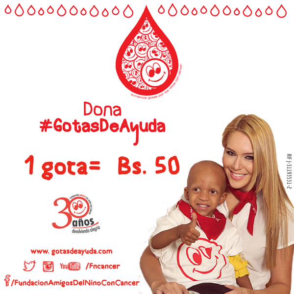 fninoscancer's tweet photo. Suma #GotasDeAyuda por los niños con cáncer ¡Participa donando online desde Bs.50! http://t.co/bHr2VsxdXy RT http://t.co/Bt3WUnuKTp