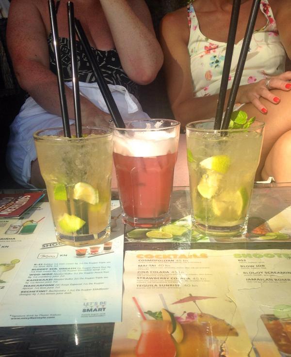 SpeedLaura's tweet photo. Cocktails on the beach today @claire_green69 @soph_greeen #croatia #holiday #sun #fun http://t.co/VvzYkbGlO9