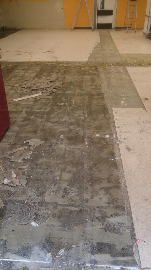 Floor being removed this morning