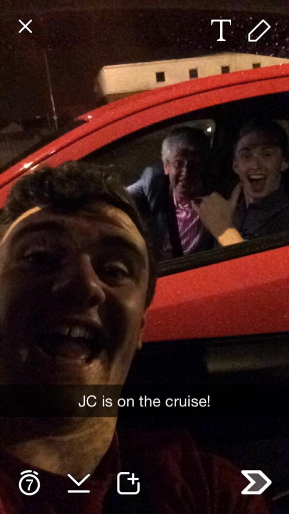 CillianCampbell's tweet photo. 'Win or loose we're on the cruise' JC out on the spin 😝@CarganCampbell http://t.co/89IQ0t1wyS
