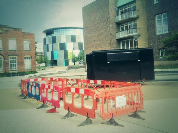 HatfieldMCR's tweet image. Is the hole around the drain missing an end @dulib precinct permanent?  Prospective students in summer? #ResinRepairs