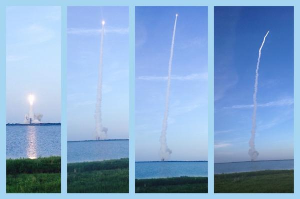 RocketCaley's tweet photo. #AFSPC4 #DeltaIV is going, going, gone! Love the reflection on river + tail shadow. @ulalaunch http://t.co/jBIU7f05l0