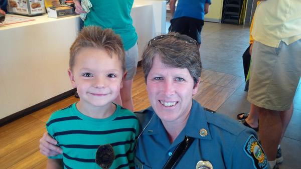He had me at hello...Met this handsome guy in Russell,  so polite he earned his"Junior Trooper" sticker. #GreatDay