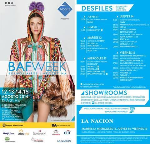 <a href="/BafweekOficial/">BAFWEEK</a> - Calendario de Desfiles. Del 12 al 15 de Agosto, La Rural, Predio Ferial de Buenos Aires