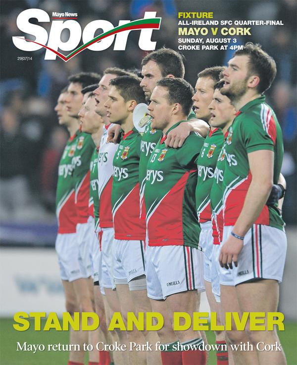 mayo_hour's tweet photo. “@mayonewssport: Front of tomorrow's @mayonewssport – unrivalled coverage of @MayoGAA v @OfficialCorkGAA #mayogaa http://t.co/KJ7LoVfSiQ”