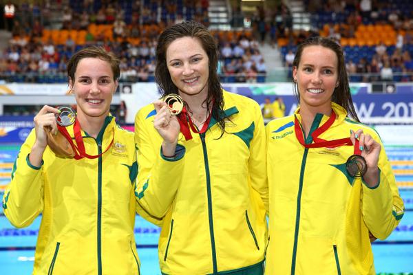 Congratulations to Australia's <a href="/catecamp/">Cate Campbell</a> winning Gold in women's 100m freestyle - a new Games record! #2014swimming