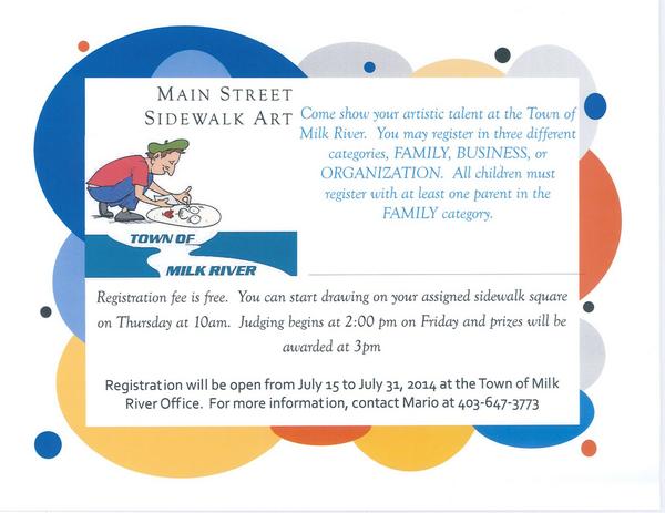 Chaulk it up for Bonanza Day, Main Street Art registration closes July 31, pick a square &amp; we'll give you the chaulk